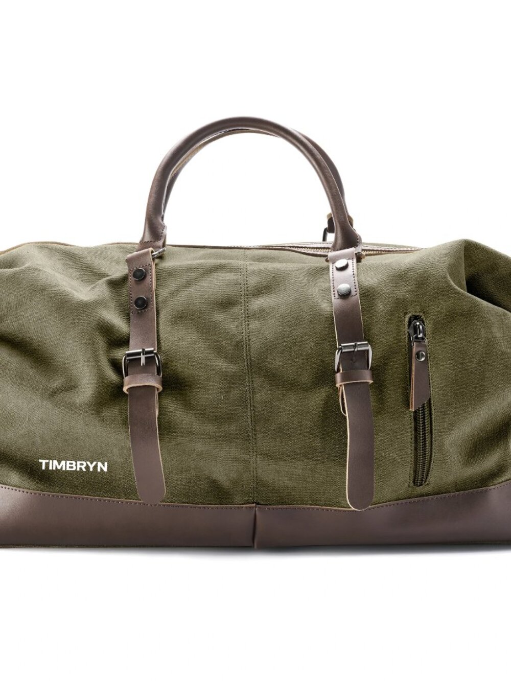 TIMBRYN Large Canvas & Leather Weekend Duffle Bag – Men's Vintage Travel CarryOn - Picture 17 of 17